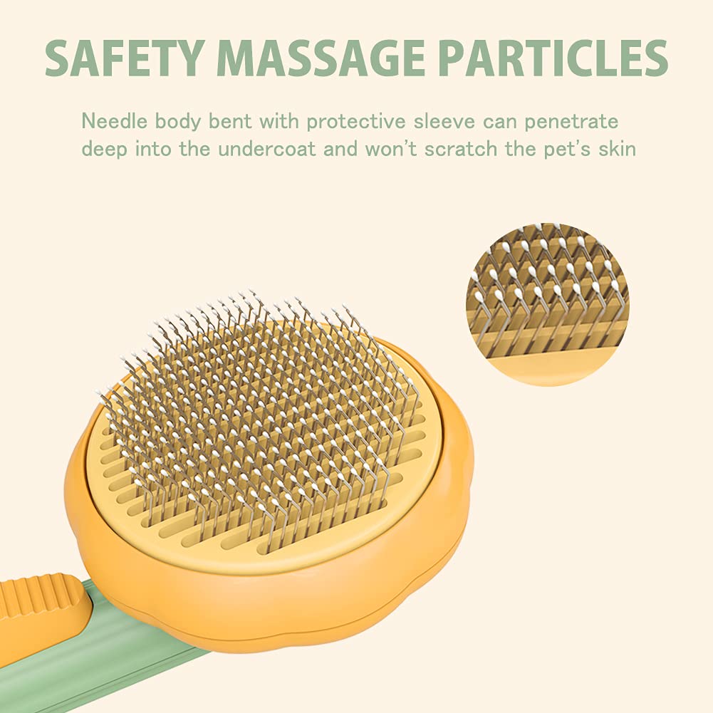 Cat Brush Comb Pet Pumpkin Comb For Dogs Cats Dog Hair Remover Brush Pet Hair Shedding Self Cleaning Comb Pet Grooming Tools - Your Healthy Version