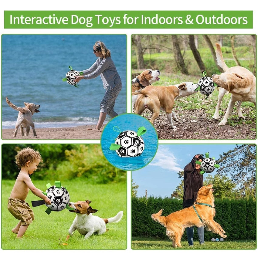 Dog Toy Interactive Pet Football Toys with Grab Tabs Dog Outdoor training Soccer Pet Bite Chew Balls for Dog accessories - Your Healthy Version