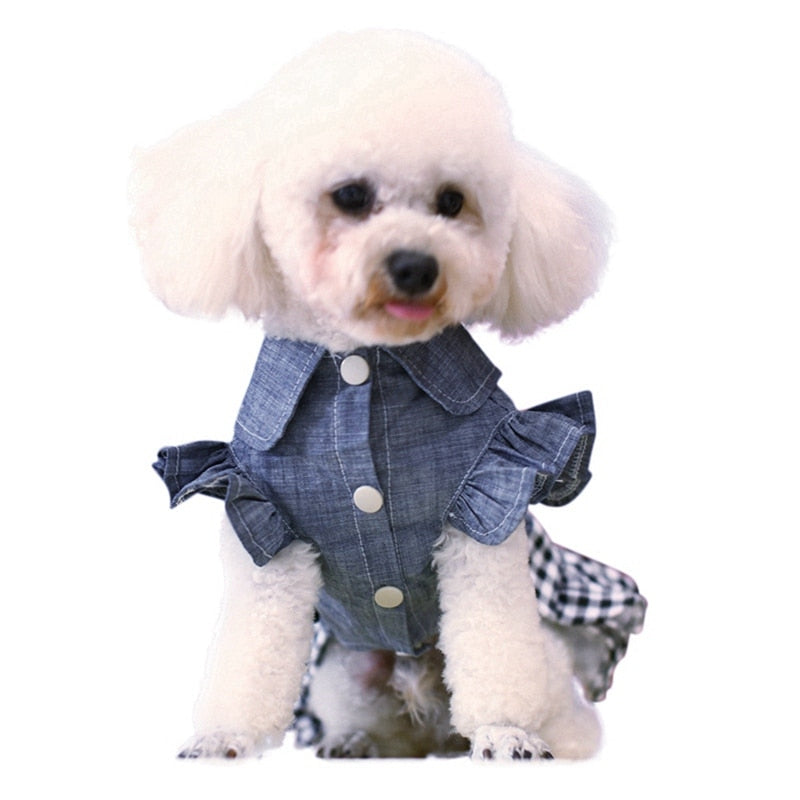 Spring Pet Dog Clothes Dog Denim Dress Jeans Skirt Small Dog Dress Puppy Clothes Chihuahua Yorkies Teddy Pet Clothing - Your Healthy Version