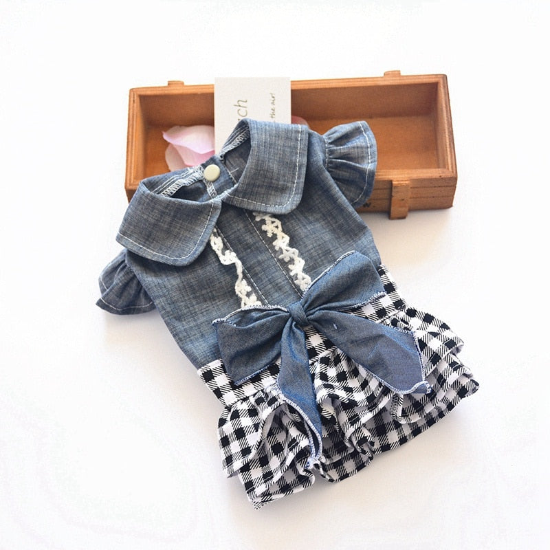 Spring Pet Dog Clothes Dog Denim Dress Jeans Skirt Small Dog Dress Puppy Clothes Chihuahua Yorkies Teddy Pet Clothing - Your Healthy Version
