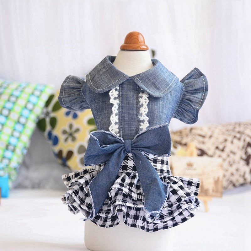 Spring Pet Dog Clothes Dog Denim Dress Jeans Skirt Small Dog Dress Puppy Clothes Chihuahua Yorkies Teddy Pet Clothing - Your Healthy Version