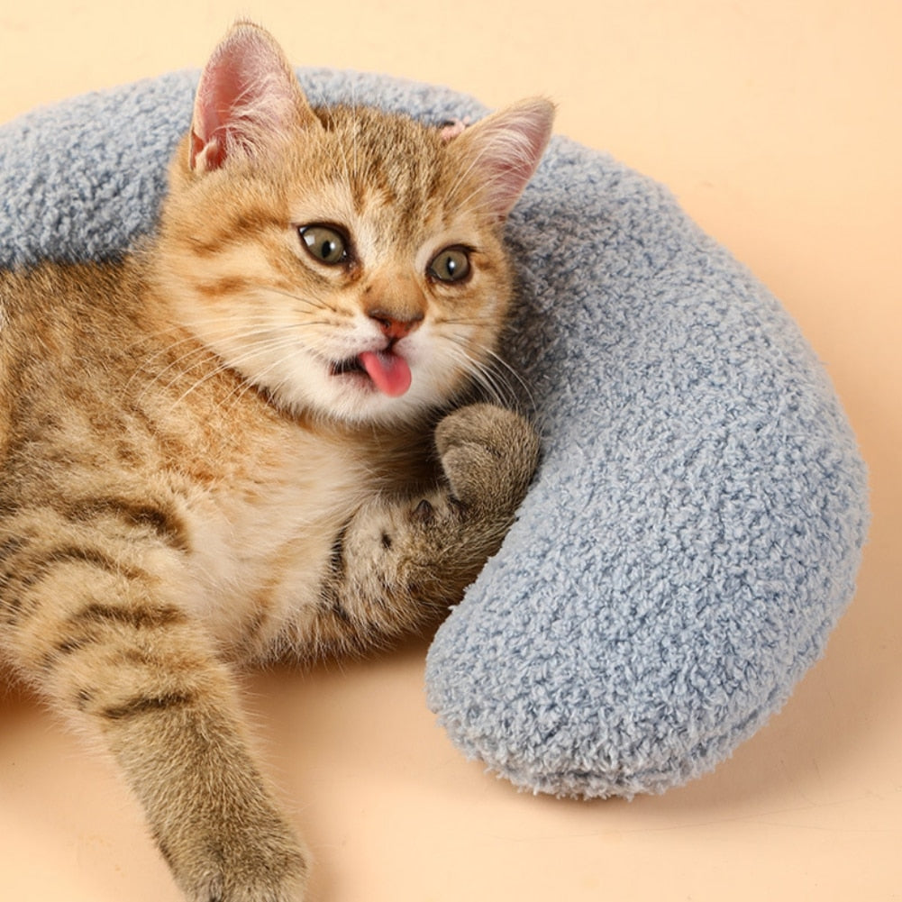 Plush U-shaped Stuffed Pillow Doll For Small Dog Cat Comfortable Teeth Grinding Puppy Kitten Cat Sleeping Pillow Pet Supplies - Your Healthy Version