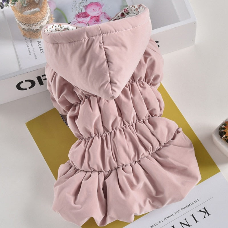 Dog Pet Super Warm Dress Winter Puppy Pet Dog Coats Princess Floral Bubble Skirt Dog Cat Hooded Chihuahua Yorkie Clothing - Your Healthy Version