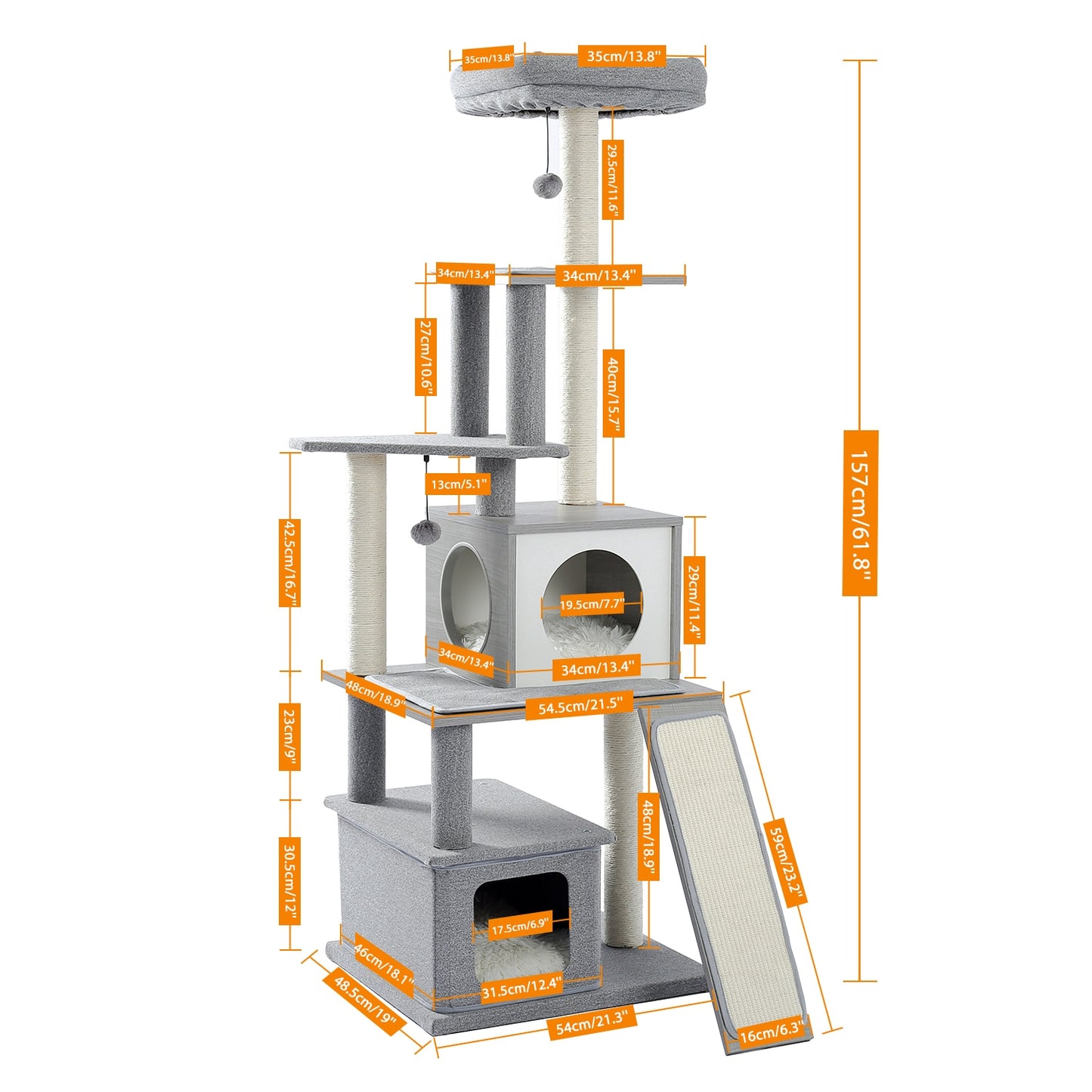 Cat Tree House Condo Cat’s Activity Center with Double Condo Indoor Soft Perch Fully Wrapped Scratching Sisal Post rascador gato - Your Healthy Version