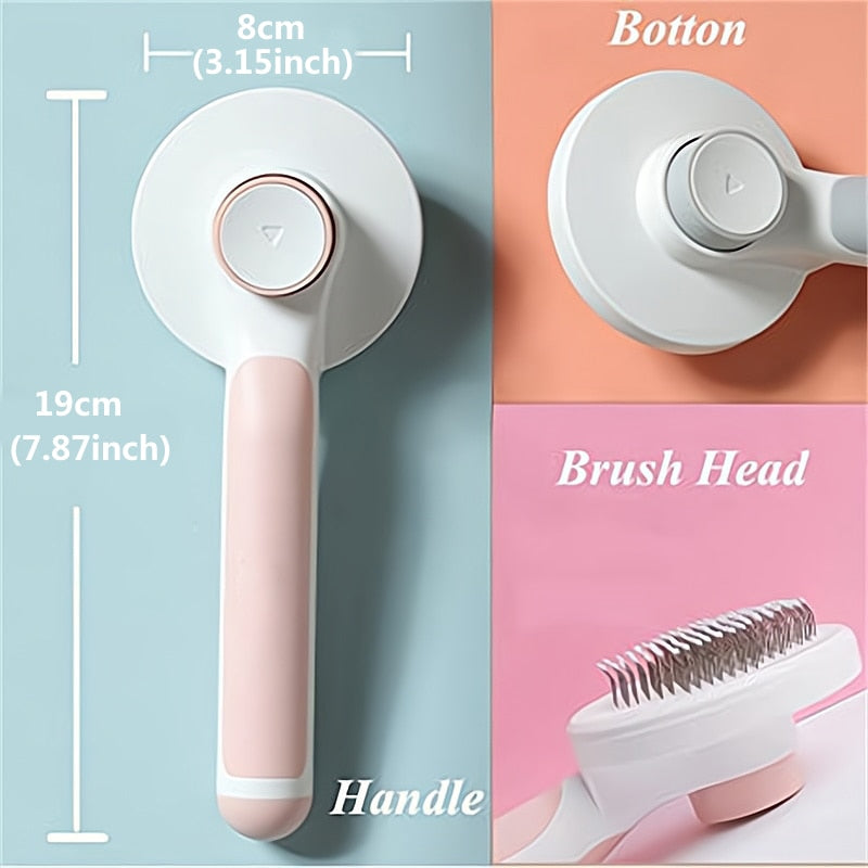 Pet Cat Brush Dog Comb Hair Removes Pet Hair Comb Self Cleaning Slicker Brush For Cats Dogs Removes Tangled Hair Beauty Products - Your Healthy Version