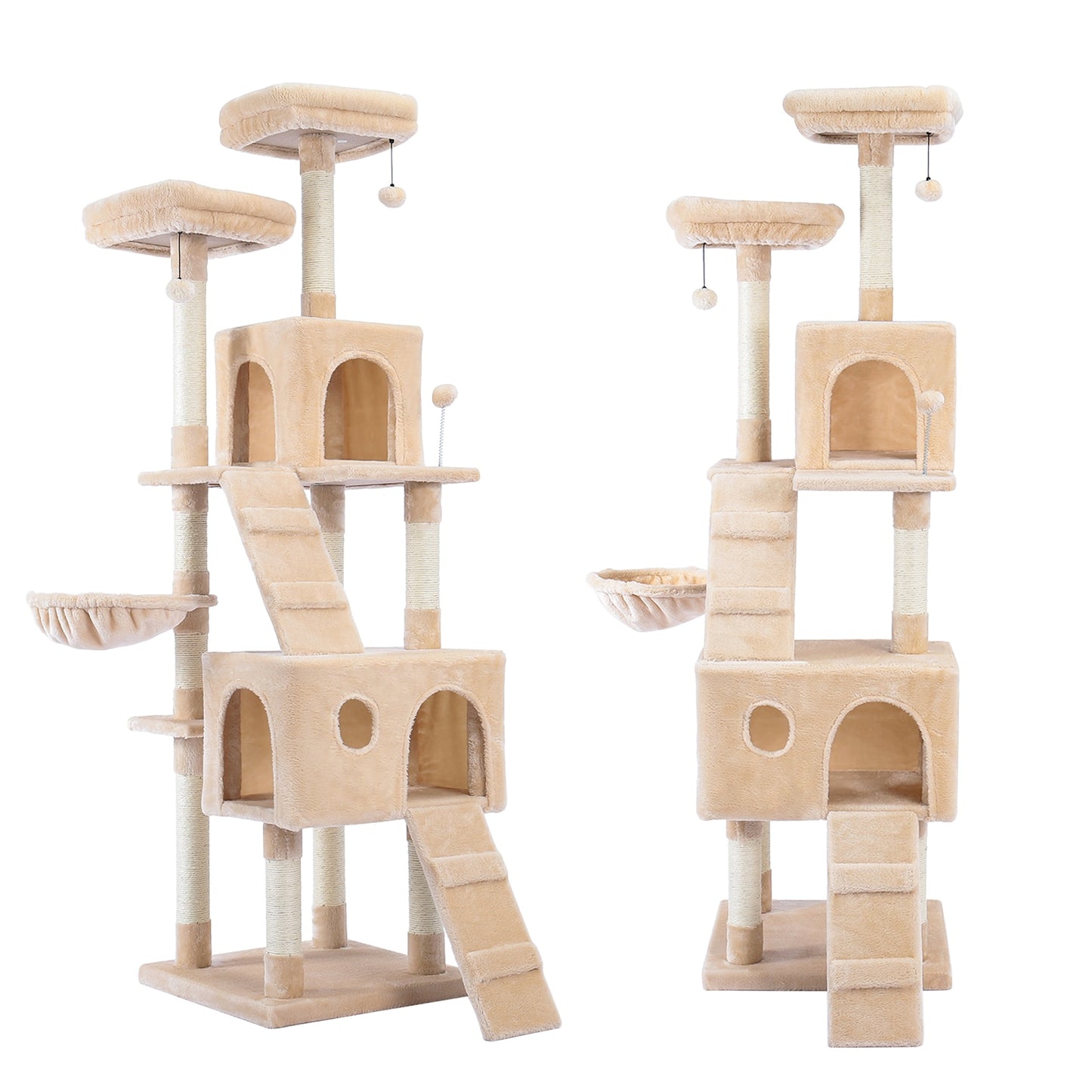 Luxury Cat Tree  Large Climbing Frame Multi-Layer Scratching Post Resistant Sisal Cat Tree with Hanging Ball Kitten Playground - Your Healthy Version