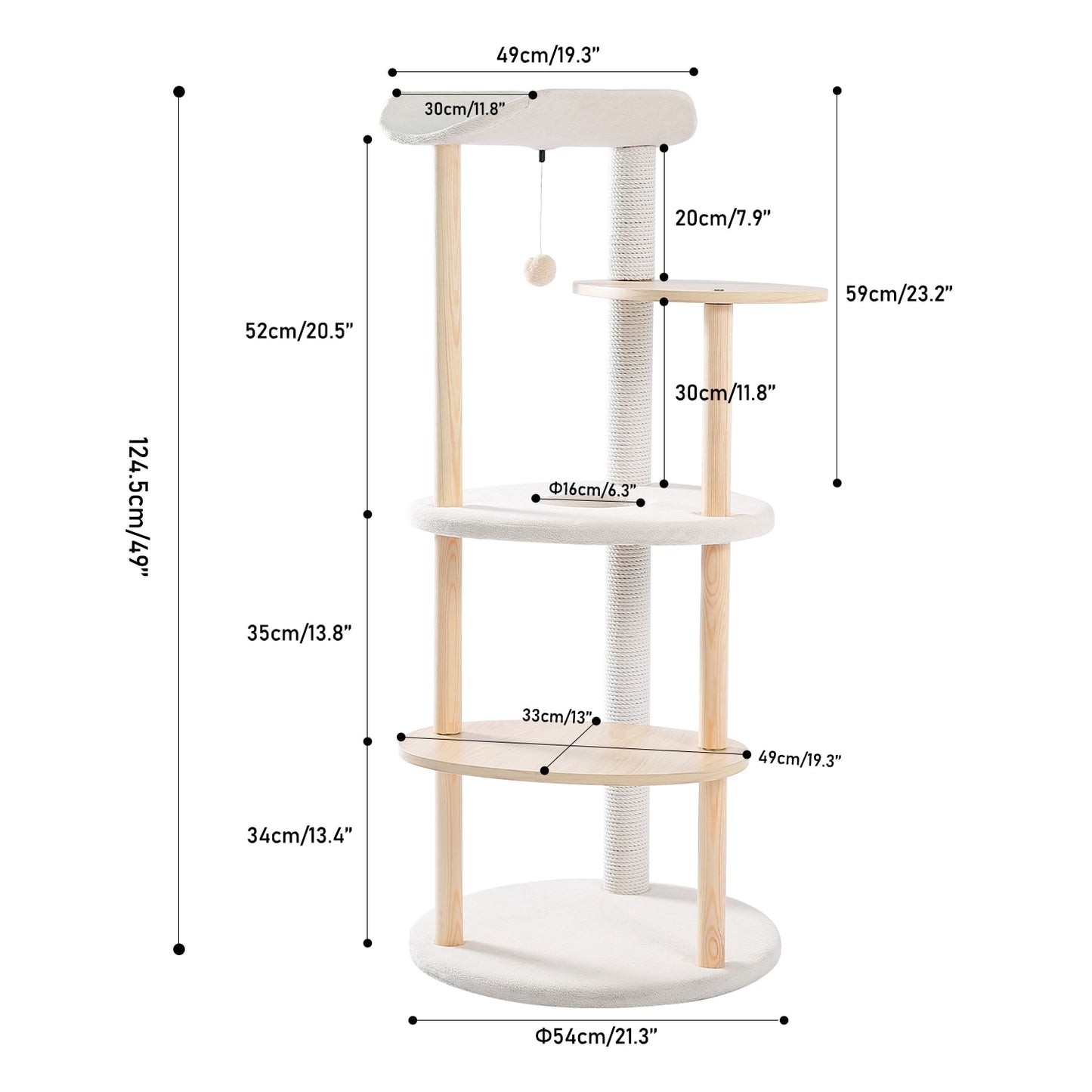 Luxury Cat Tree  Large Climbing Frame Multi-Layer Scratching Post Resistant Sisal Cat Tree with Hanging Ball Kitten Playground - Your Healthy Version
