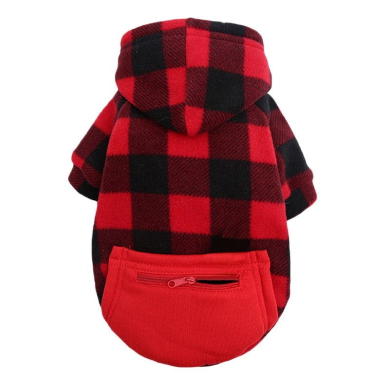 British Style Winter Dog Clothes Plaid Hoodie Jacket Thicker Warm Big Dog Coat Jacket For Small Middle Large Dog Clothing - Your Healthy Version