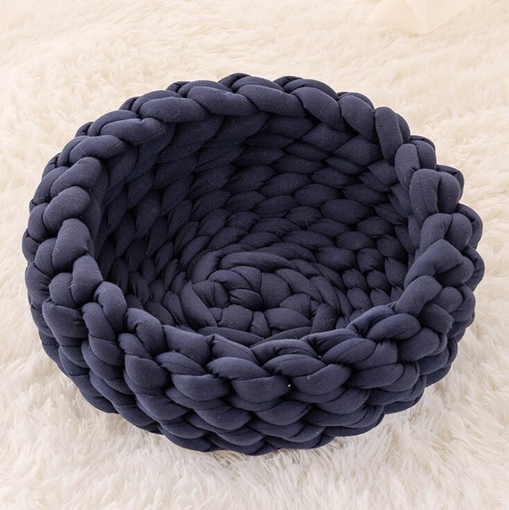 Pet Kennel Pet Dog Cat Hand-woven Bed Handmade Knit Nest House Puppy Kitten Cave Basket Sleeping Bag Dogs Kennel Supplies - Your Healthy Version