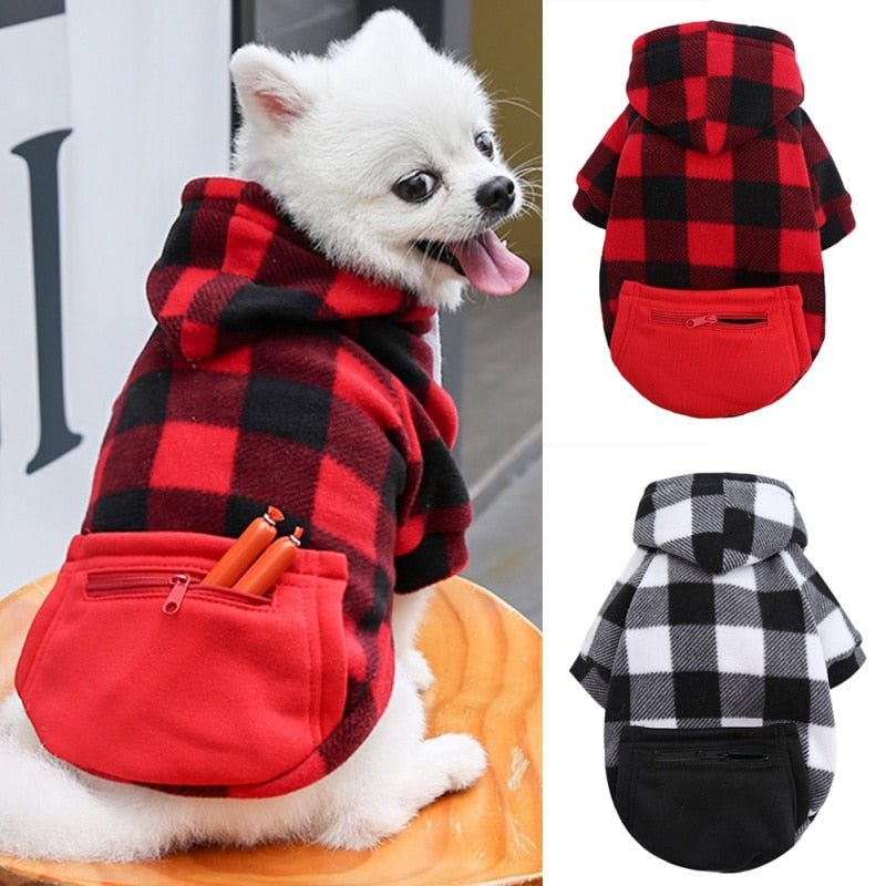 British Style Winter Dog Clothes Plaid Hoodie Jacket Thicker Warm Big Dog Coat Jacket For Small Middle Large Dog Clothing - Your Healthy Version