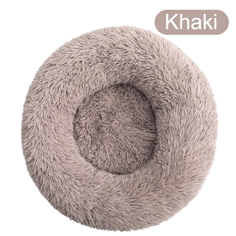 Round Big Dog Bed Sofa Long Plush Lounger Basket Fluffy Pet Bed House for Dogs Cats Puppy Cushion Winter Warm Pet Bed Kennel - Your Healthy Version
