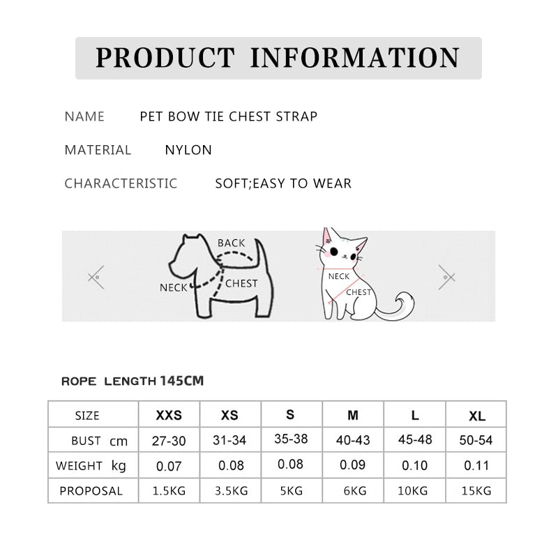 Adjustable Cat Harness Breathable Mesh Kitten Harness Leash Set With Bell Bowknot Pet Harness For Cat Dog Puppy Cat Accessories - Your Healthy Version