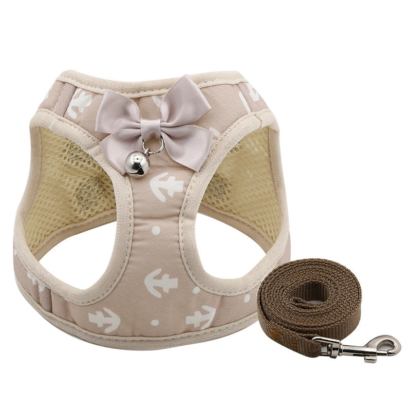 Adjustable Cat Harness Breathable Mesh Kitten Harness Leash Set With Bell Bowknot Pet Harness For Cat Dog Puppy Cat Accessories - Your Healthy Version