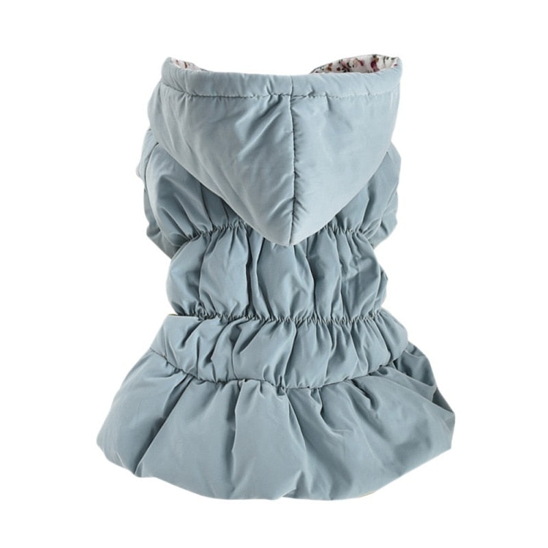 Dog Pet Super Warm Dress Winter Puppy Pet Dog Coats Princess Floral Bubble Skirt Dog Cat Hooded Chihuahua Yorkie Clothing - Your Healthy Version