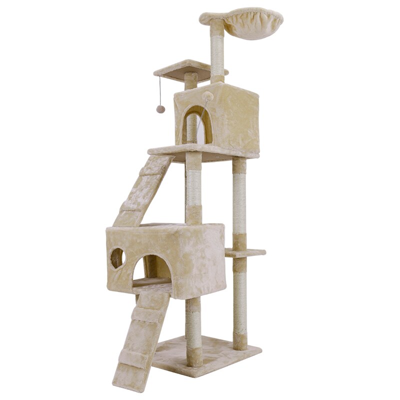 Luxury Cat Tree Condo Furniture Kitten Activity Tower Pet Kitty Play House with Scratching Posts Perches Hammoc - Your Healthy Version