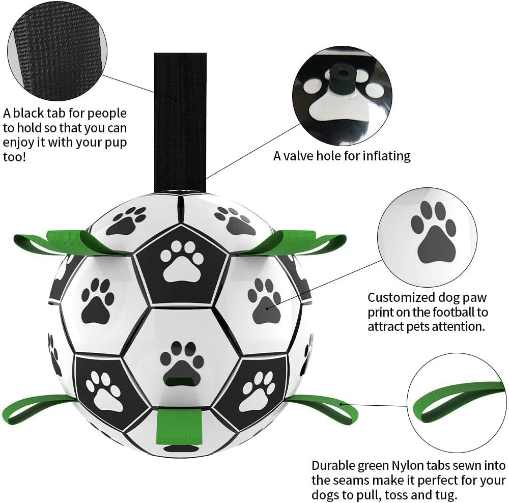 Dog Toy Interactive Pet Football Toys with Grab Tabs Dog Outdoor training Soccer Pet Bite Chew Balls for Dog accessories - Your Healthy Version
