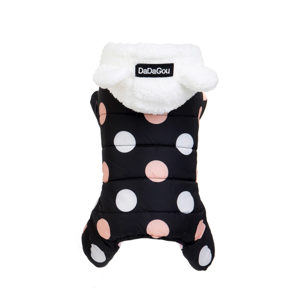 Dog Clothes Hoodie Coat with Polka Dot Winter Warm Dog Puppy Clothes for Small Pet Clothes Jumpsuit For small dog - Your Healthy Version