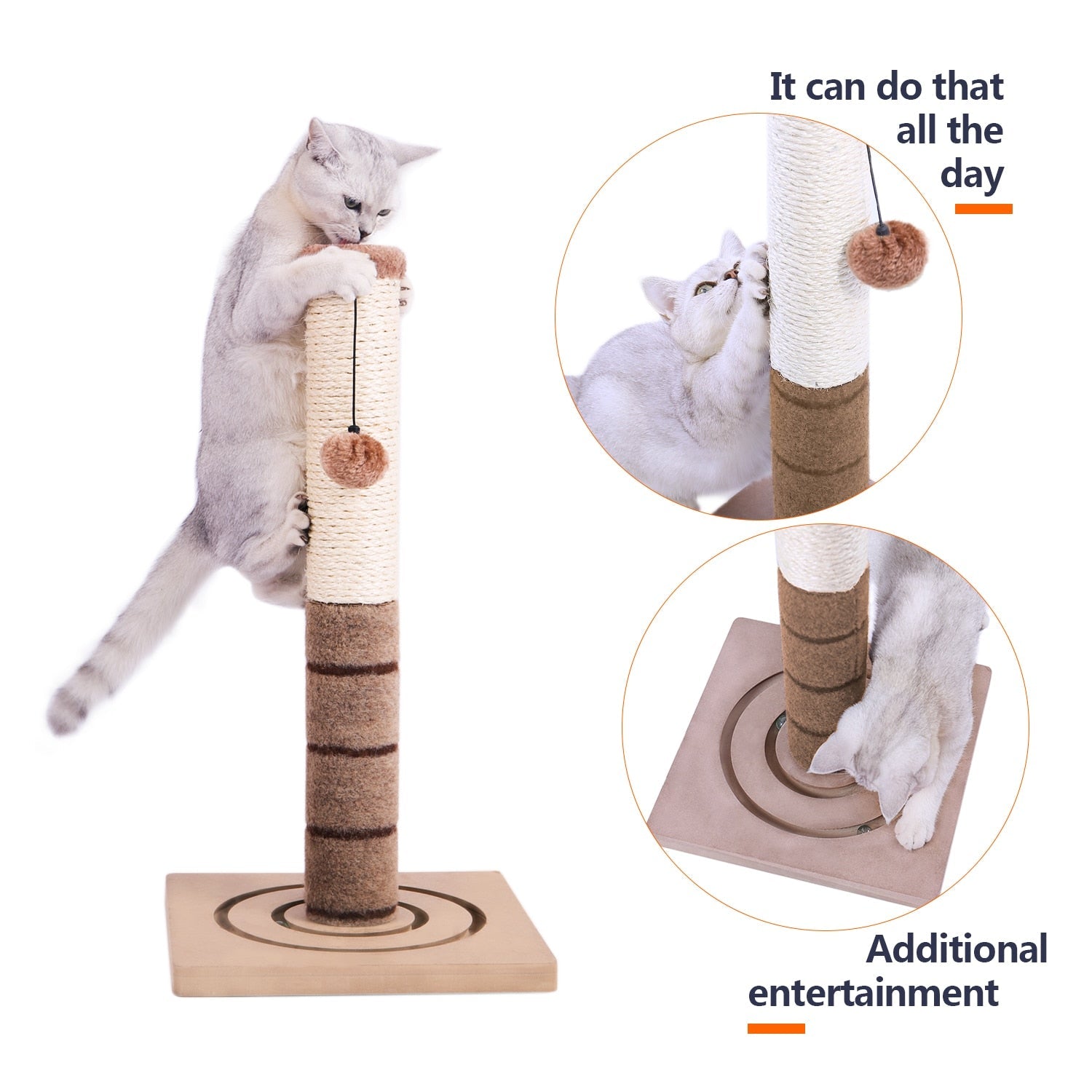 High quality Cat Scratching Post Cat Interactive Toys Cat Scratch Post Cats Kittens Sisal Scratch Pole Cat Scratcher - Your Healthy Version