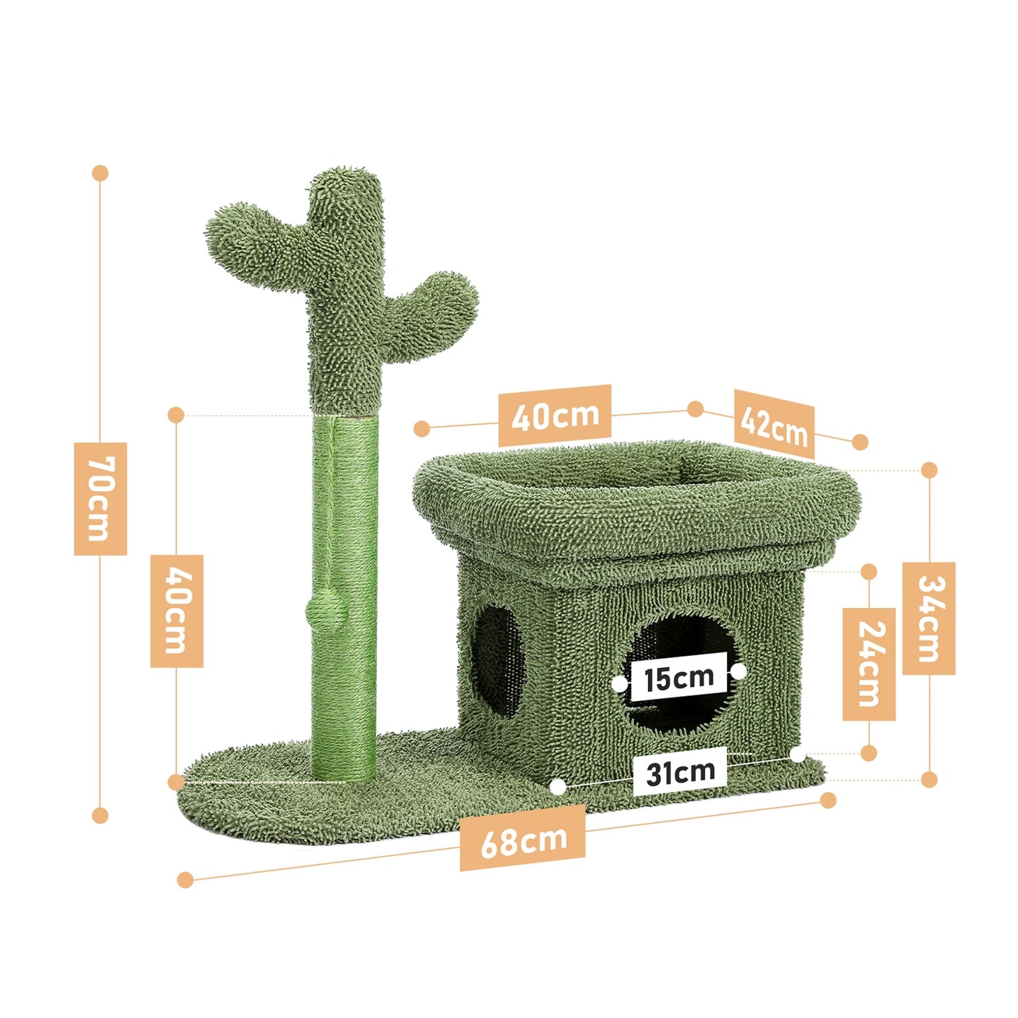 Cute Cactus Pet Cat Tree Toy with Ball Scratching Post for Cat Kitten Climbing Mushroom Condo Protecting Furniture - Your Healthy Version