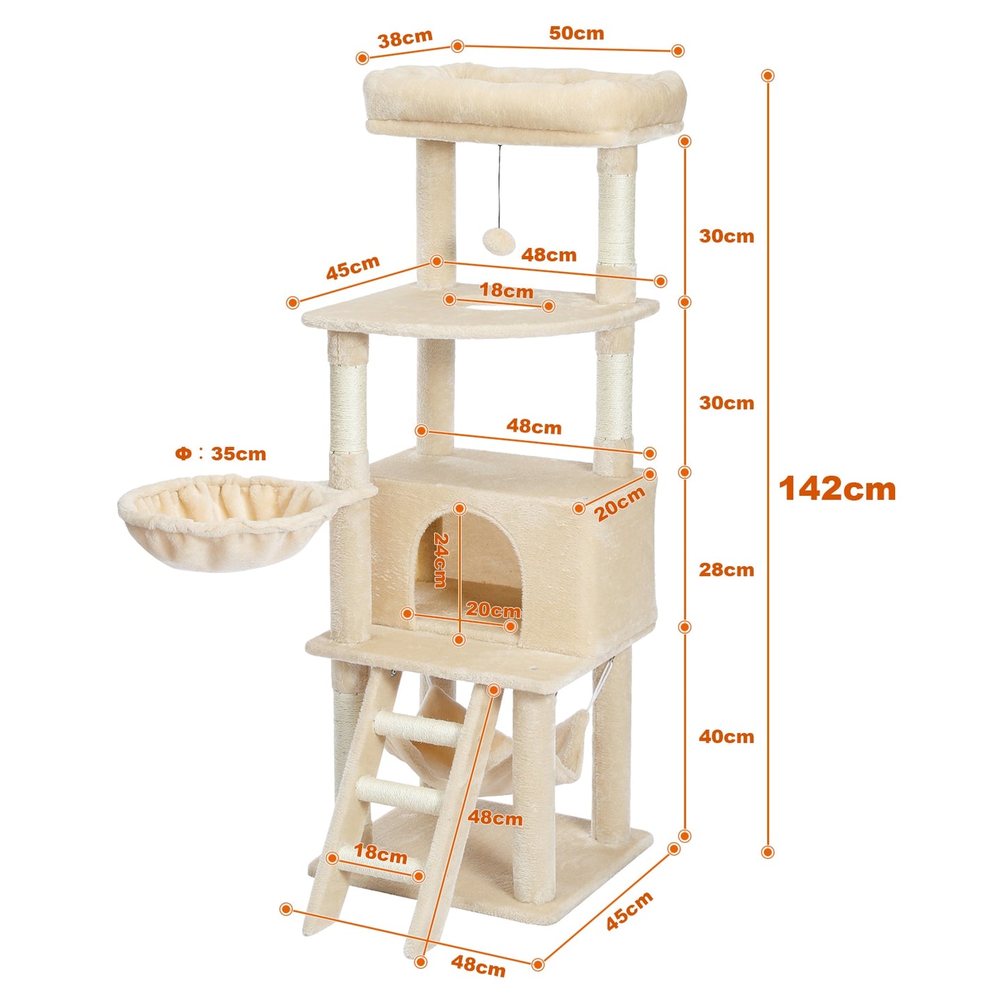 Cat Tree House Condo Cat’s Activity Center with Double Condo Indoor Soft Perch Fully Wrapped Scratching Sisal Post rascador gato - Your Healthy Version